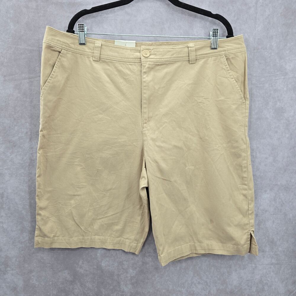 White Stag Tan Bermuda Flat‎ Front Cotton Bottoms Pants Shorts Plus 18